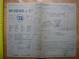 1951 Facture WORMS Service Maritime SARDINES Alger Marseille VAPEUR Fronsac - Altri & Non Classificati
