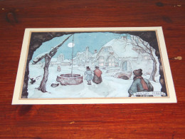 75970-            ILLUSTRATOR ANTON PIECK - "WINTERAVOND" - CA. 11,5 X 16,5 CM. DOUBLE CARD - Pieck, Anton