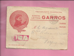 CARTE LETTRE  GARROS 1915 - 1877-1920: Periodo Semi Moderno