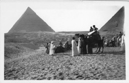 26993 " DRAGOMANNI A GIZA-SULLO SFONDO LE PIRAMIDI DI CHEFREN E CHEOPE " ANIMATA-VERA FOTO-CART. POST. NON SPED. - Pyramiden