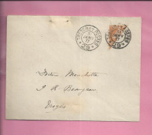 ENVELOPPE Avec Timbre Coupe En Deux 15c Taxe Pour Impot De Guerre 1917 RARE - 1877-1920: Periodo Semi Moderno