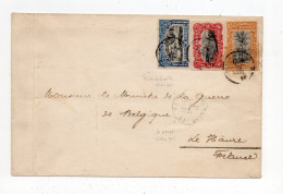 !!! CONGO BELGE, LETTRE D'ELISABETHVILLE DE 1915 POUR LE HAVRE, BEL AFFRANCH TRICOLORE - Lettres & Documents