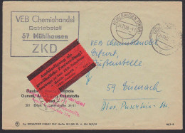 Mühlhauen R4 ZKD-St. Chemiehandel Mit ZKD-Kontrolle In Mischzähnung 2411.66 - Centrale Postdienst