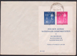 Braunsdebra über Merseburg 13.4.55 Buchenwald, Block 11  - Storia Postale