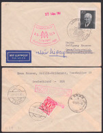 Leipzig 20 Pfg. Wilhelm Pieck Aus Block Nach Graz, Rs. Portomarke, Zurück, Messeflugverkehr - Covers & Documents