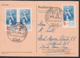 Antwortkarte Aus Oberndorf Bei Salzburg 14.12.60 Stille Nacht  Mit 5 Pfg. Meissner Porzellan DDR 774(3) - Macchine Per Obliterare (EMA)