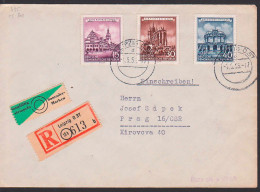 Leipzig 4.5.56 DDR 495 , 30 Pfg. Erfurter Dom Nach Prag, Rs. Zollstempel - Lettres & Documents