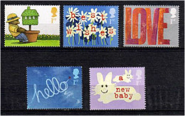 191 GRANDE BRETAGNE 2002 - Yvert 2308/12 - Evenement Voeux Fleur Lapin - Neuf ** (MNH) Sans Charniere - Unused Stamps