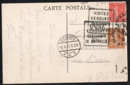 Daguin De VERDUN Sur CPA Adressée Au LUXEMBOURG TARIF Spécial - 1921-1960: Période Moderne