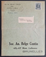 Typo 141A (BRUXELLES 1926 BRUSSEL) - Carte Response BELGE CONTIN - Typografisch 1922-31 (Houyoux)