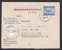 Deutsches Reich Brief An OKW Rüstungsamt Berlin Franz Hagen Luftfeldpost - Cartas & Documentos