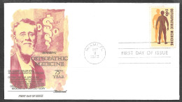 USA FDC Fleetwood Cachet, 1972 8 Cents Osteopathic Medicine - 1971-1980