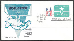 USA FDC Fleetwood Cachet, 1974 1.8 Cents Non-Profit, Volunteer - 1971-1980