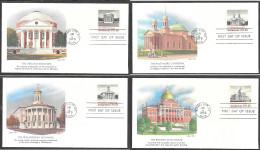USA FDC Fleetwood Cachet, 1979 Architecture, 15 Cents Set Of Four - 1971-1980