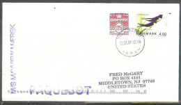 1993 Paquebot Cover, Denmark Butterfly Stamp Used At Yokohama, Japan - Briefe U. Dokumente