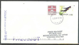 1993 Paquebot Cover, Denmark Butterfly Stamp Used At Yokohama, Japan - Covers & Documents