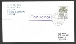 1985 Paquebot Cover, Sweden Stamp Used In Hamburg, Germany - Briefe U. Dokumente