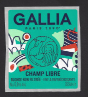 Etiquette De Bière Blonde  -  Champ Libre -  Brasserie Gallia  à  Paris (75) - Cerveza