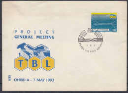 ⁕ Macedonia 1993 ⁕ Project General Meeting TBL - Ohrid ⁕ FDC Cover ELECOMUNICATION LINE - Macedonia Del Nord