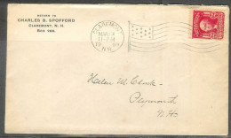 1909 Claremont NH (Mar 18) Flag Cancel Corner Card - Brieven En Documenten