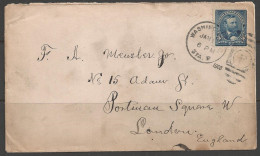 1900 5 Cents Grant, Washington DC, Sta. F, To London England - Brieven En Documenten