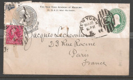 1892 New York (Mar 30) To Paris, France - Covers & Documents
