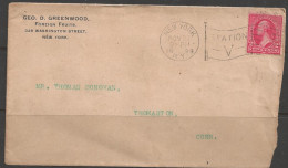 1899 New York, Station V Flag Cancel, (Nov 27), Corner Card - Brieven En Documenten