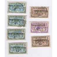 Moyen Congo - Lot De 7 Timbres Quittance Et Timbres De Dimension Oblitérés, Lartdesgents.fr - Storia Postale