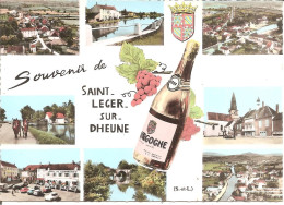 ST-LEGER-sur-DHEUNE (71) Souvenir De Saint-Leger-sur-Dheune - Carte Multivues - Blason En 1970  CPSM GF - Autres & Non Classés
