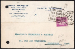Daguin De MILLAU Sur Carte Commerciale - 1921-1960: Modern Period
