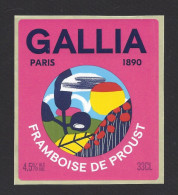 Etiquette De Bière Framboise De Proust  -  Golden Hour -  Brasserie Gallia  à  Paris (75) - Bière