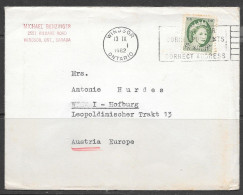 1962 2c Queen Elizabeth, Windsor Ont (13 IX) To Austria, Slogan - Brieven En Documenten