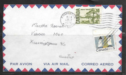 1971 10 Cents Jack Pine Painting Edmonton To Austria - Storia Postale