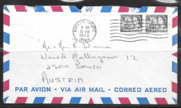 1973 Two 8 Cents Queen Elizabeth Hamilton To Austria - Cartas & Documentos