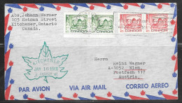 1968 1967 Christmas Stamps, Kitchener To Austria - Brieven En Documenten