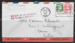1955 Air Conveyance Stamp, Toronto To Austria - Brieven En Documenten