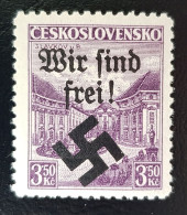 GERMANY THIRD 3RD REICH MAHRISCH OSTRAU WIR SIND FREI OCCUPATION 3.5k SIGNED 1939 MNH - Bezetting 1938-45