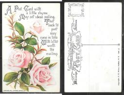 1911 Roses And A Poem Postcard - Bloemen