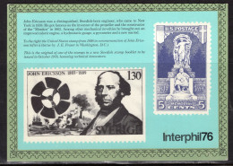 Sweden & USA Stamps, Interphil 76, Mailed From Stockholm To USA - Briefmarken (Abbildungen)