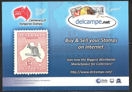 2013 Delcampe Melbourne Australia Stamp Show, Unused - Timbres (représentations)
