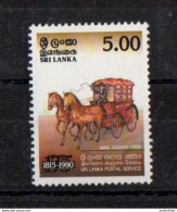 Sri Lanka - 1990 -   The 175th Anniversary Of Sri Lanka Postal Service  - Mail Coach  - MNH. ( OL 10/11/2022) - Sri Lanka (Ceilán) (1948-...)