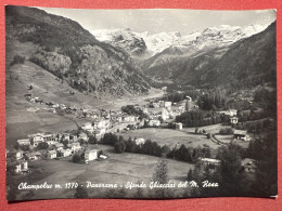 Cartolina - Champoluc ( Valle D'Aosta ) - Panorama - Sfondo Monte Rosa - 1958 - Altri & Non Classificati
