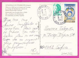294202 / France - Cathedrale De Strasbourg (Alsace) Vitrail PC 1983 USED 0,20+2,00 Fr. Liberty Of Gandon , Convention De - 1982-1990 Liberty Of Gandon