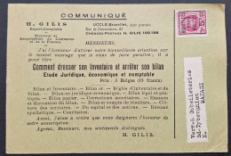 Typo [273] (BRUXELLES 1929 BRUSSEL) - GILIS Communicqué - Tipo 1922-31 (Houyoux)