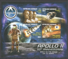 Vk032 2019 Space Apollo 11 Back To The Moon Mars Insight Crew Saturn V Kb Mnh - Autres & Non Classés