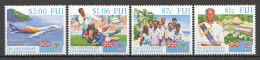 Ft233 1995 Fiji Independance Rugby Aviation Parliament #741-744 1Set Mnh - Flugzeuge