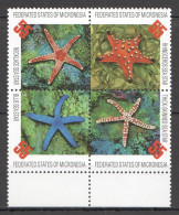 Ft232 1996 Micronesia Sea Stars Marine Life Fauna #490-493 Mnh - Meereswelt