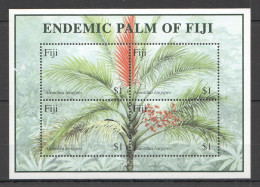 Ft227 2000 Fiji Endemic Palm Of Fiji Flora Plants Flowers #944-47 Bl37 Mnh - Otros & Sin Clasificación