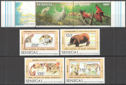 Ft230 1987 Senegal Wild Animals Birds National Park #938-43 Michel 35 Euro Mnh - Otros & Sin Clasificación