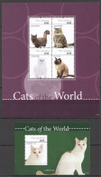 Ft199 2011 Gambia Cats Of The World Fauna Animals Pets #6470-73+Bl815 Mnh - Katten